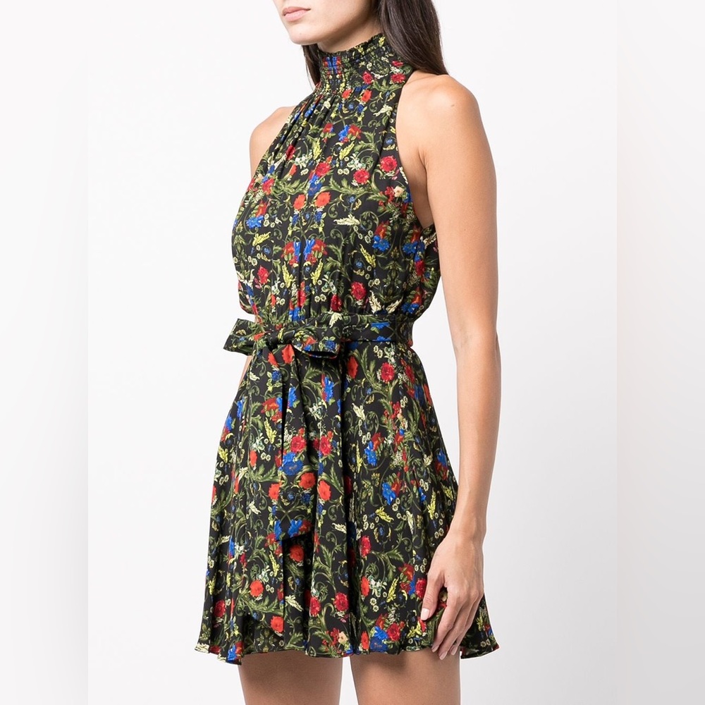 Alice + Olivia Dita smocked-neck mini dress